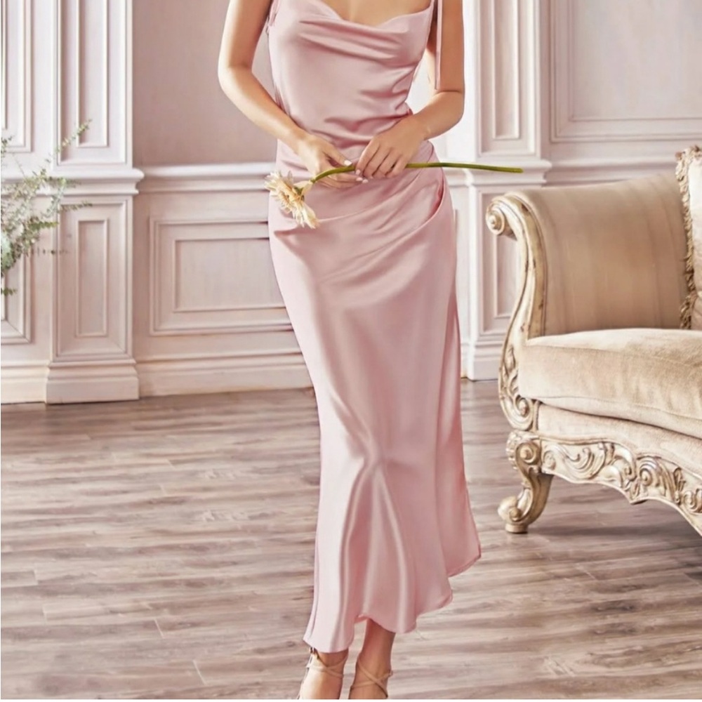 ModaGlam Boutique Satin Cowlneck Dress